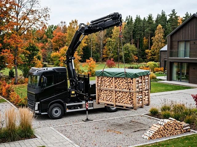 Доставка дров манипулятором с краном в Хабаровске